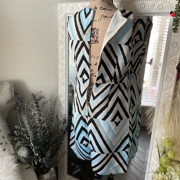 Sleeveless Career Dress Size 4 Blue White New - Picture 3 of 7
